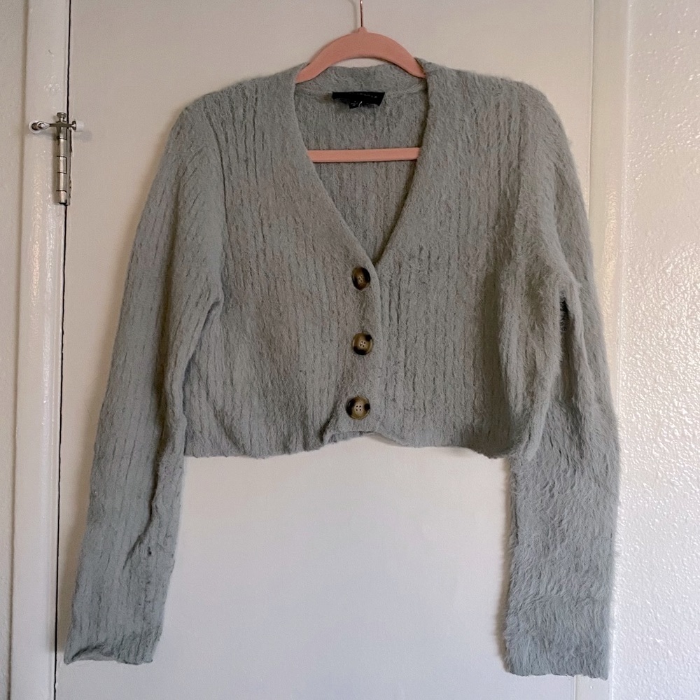 ⬇️Fluffy Sage Green Cardigan 💚